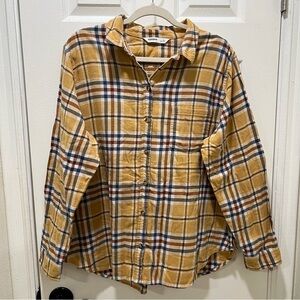 Sonoma Yellow Plaid Long Sleeve Shirt